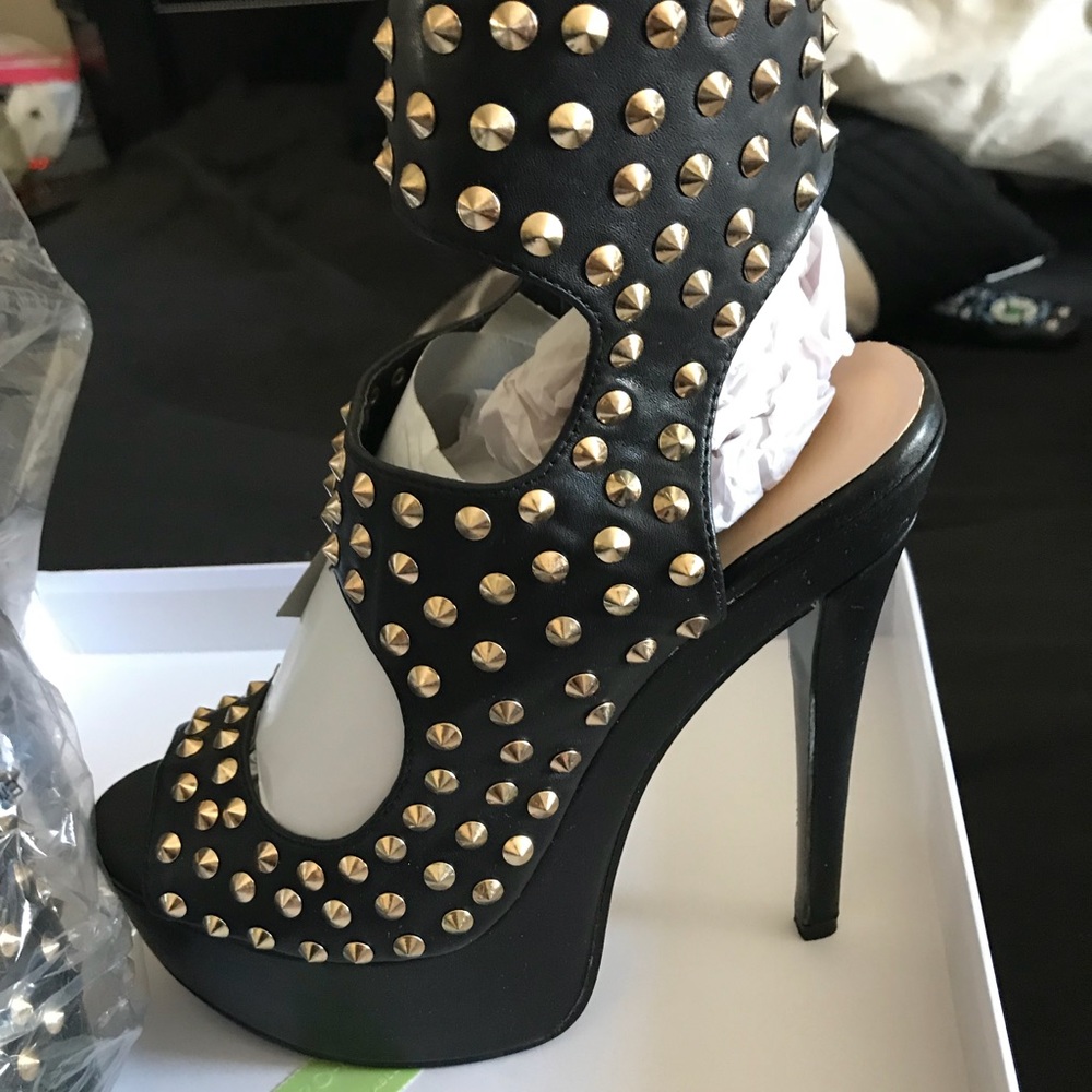 LUX Gold Studded Heels